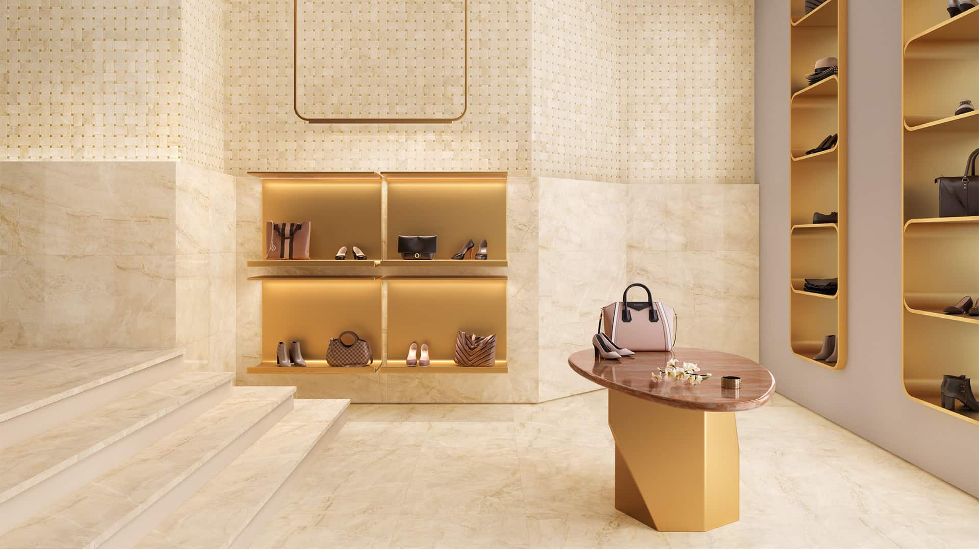 ריצוף וחיפויי קירות בחנויות