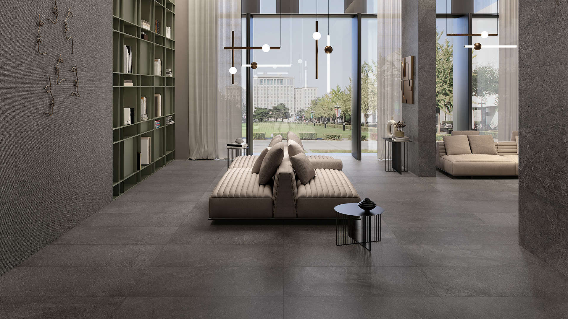 ריצוף וחיפויי קירות בלובי של מלון